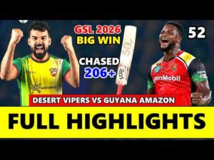 Guyana Amazon Warriors vs Desert Vipers Full Highlights Global Super League Match 4 2026