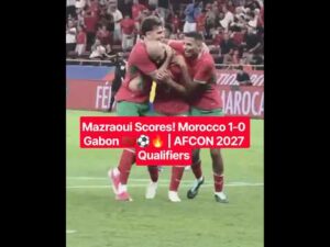 Mazraoui Scores! Morocco 1-0 Gabon 🇲🇦⚽🔥 | AFCON 2027 Qualifiers